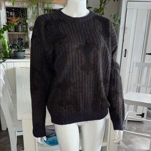Vintage Reunion Men’s Blue black brown patterned crew neck wool
Blend Sweater